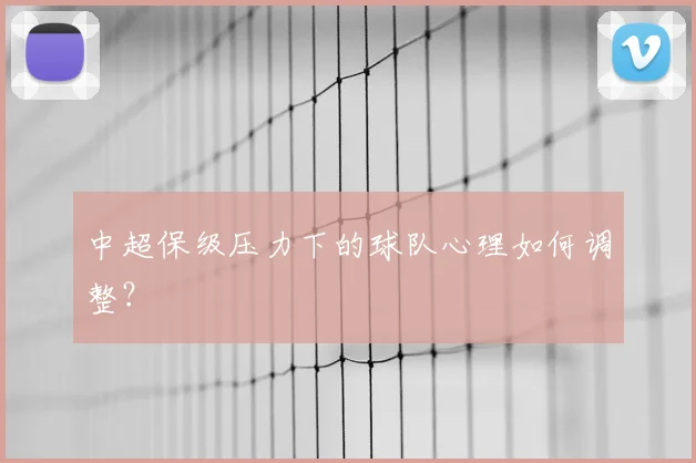中超保级压力下的球队心理如何调整？